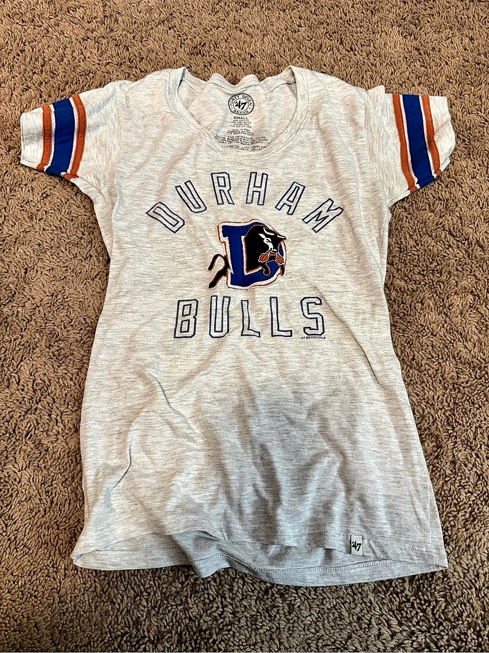 Forty Seven Brand Durham Bulls Color Block Short Sleeve Tee Size Small